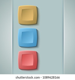 Modern Design infographic style template on white background with numbered 3d effect triangle. Vector illustration EPS 10 for new product newsletters, web banners, pages presentation