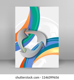 Modern Design infographic style template on white background with curved lines circle. illustration for new product newsletters, web banners, pages presentation