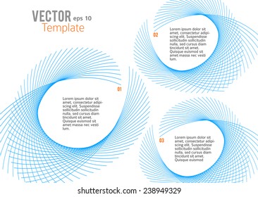 Modern Design infographic style template on white background with blue lines circle. Vector illustration EPS 10 for new product newsletters, web banners, pages presentation