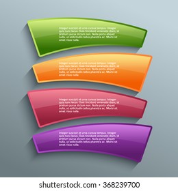 Modern Design infographic style template on white background with numbered 3d effect triangle. Vector illustration EPS 10 for new product newsletters, web banners, pages presentation