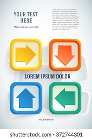 Modern Design infographic style template on white background with numbered 3d effect triangle. Vector illustration EPS 10 for new product newsletters, web banners, pages presentation