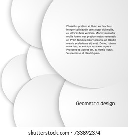 Modern Design infographic style template on white background with  3d effect circle. Vector illustration EPS 10 for new product newsletters, web banners, pages presentation, booklet layout, leaflet