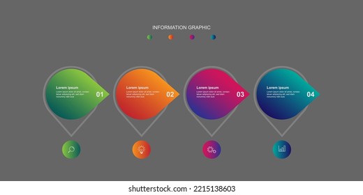 modern design infographic template element vector for presentation with four step or option.