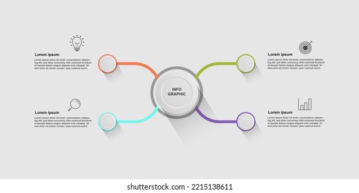 modern design infographic template element vector for presentation with four step or option.