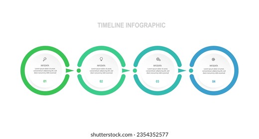 Moderner Design-Infografik-Template-Element Vektor mit 4-Stufen-Konzept oder Optionen geeignet für Web-Grafik und Business-Präsentation.