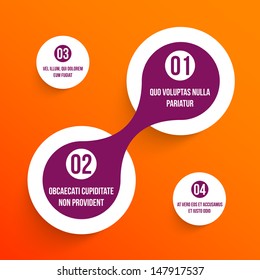 Modern design infographic template. Numbered banners. Minimal style design for business graphic. Paper background origami design. Cutout lines and other design elements.