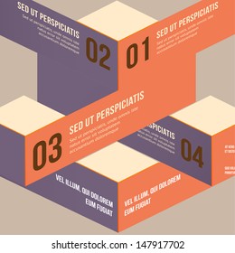 Moderne Design-Infografik-Vorlage. Nummernbanner. Minimales Design für Business-Grafik. Origami-Design auf Papierhintergrund Cutout-Linien und andere Design-Elemente.