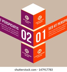 Modern design infographic template. Numbered banners. Minimal style design for business graphic. Paper background origami design. Cutout lines and other design elements.