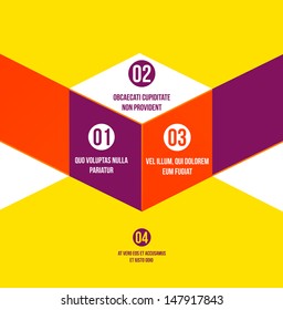 Plantilla de infografía de diseño moderno. Carteles numerados. Diseño de estilo mínimo para gráficos empresariales. Diseño de origami de fondo de papel. Líneas de corte y otros elementos de diseño.
