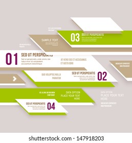Modern design infographic template. Numbered banners. Minimal style design for business graphic. Paper background origami design. Cutout lines and other design elements.