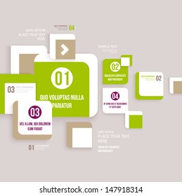 Modelo infográfico de design moderno. Faixas numeradas. Design de estilo mínimo para gráficos de negócios. Papel de fundo origami design. Linhas de recorte e outros elementos de design.