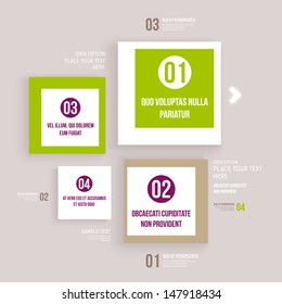 Plantilla de infografía de diseño moderno. Carteles numerados. Diseño de estilo mínimo para gráficos empresariales. Diseño de origami de fondo de papel. Líneas de corte y otros elementos de diseño.
