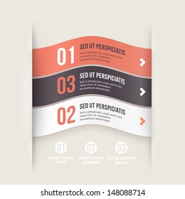 Modern design infographic template. Numbered banners. Minimal style design for business graphic. Paper background origami design. Cutout lines and other design elements.