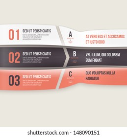 Modern design infographic template. Numbered banners. Minimal style design for business graphic. Paper background origami design. Cutout lines and other design elements.