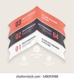 Modern design infographic template. Numbered banners. Minimal style design for business graphic. Paper background origami design. Cutout lines and other design elements.