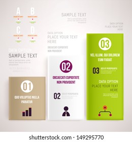 Modern design infographic template. Numbered banners. Minimal style design for business graphic. Paper background origami design. Cutout lines and other design elements.