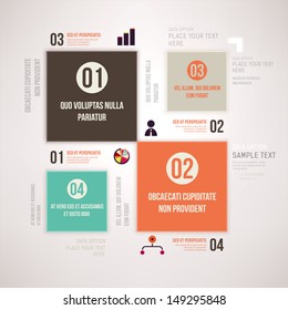 Modern design infographic template. Numbered banners. Minimal style design for business graphic. Paper background origami design. Cutout lines and other design elements.