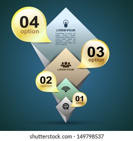 Modern design infographic template. Numbered banners. Minimal style design for business graphic. Paper background design. Cutout lines and other design elements. 