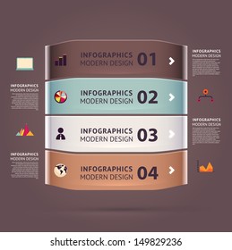 Modern design infographic template. Numbered banners. Minimal style design for business graphic. Paper background origami design. Cutout lines and other website design elements.
