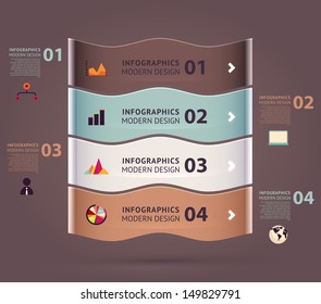 Plantilla de infografía de diseño moderno. Carteles numerados. Diseño de estilo mínimo para gráficos empresariales. Diseño de origami de fondo de papel. Líneas de corte y otros elementos de diseño de sitios web.
