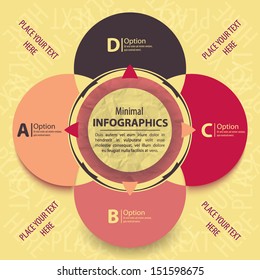 Modern design infographic template. Numbered banners. Minimal style design for business graphic. Paper background origami design. Cutout lines and other design elements.