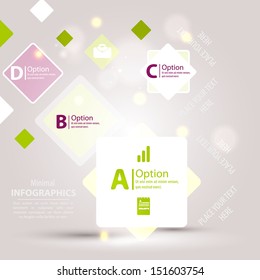 Modern design infographic template. Numbered banners. Minimal style design for business graphic. Paper background origami design. Cutout lines and other design elements.