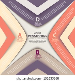 Modern design infographic template. Numbered banners. Minimal style design for business graphic. Paper background origami design. Cutout lines and other design elements.