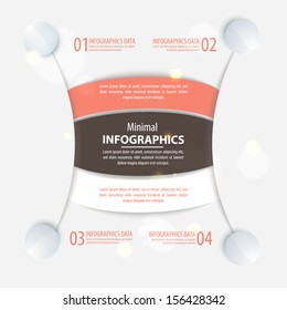 Modern design infographic template. Numbered banners. Minimal style design for business graphic. Paper background origami design. Cutout lines and other design elements.