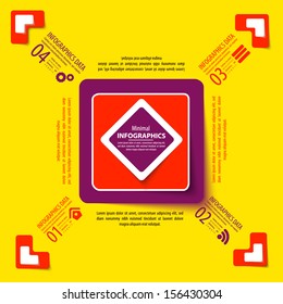 Modern design infographic template. Numbered banners. Minimal style design for business graphic. Paper background origami design. Cutout lines and other design elements.