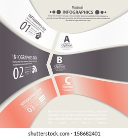 Modern design infographic template. Numbered banners. Minimal style design for business graphic. Paper background origami design. Cutout lines and other design elements.
