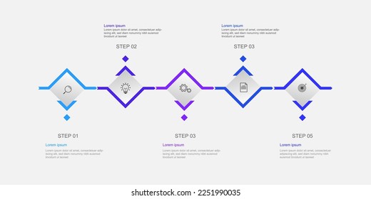 Modern design infographic template vector element with five step or option.