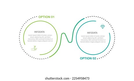 Modern design infographic template vector with two step