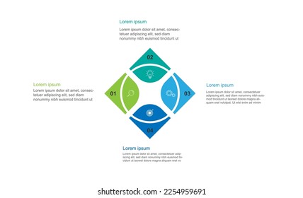 Modernes Design, Infografik, Vektorelement mit vier Schritten