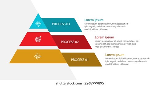 Modern design infographic template vector with triangle concept and three option or step for web and graphic design