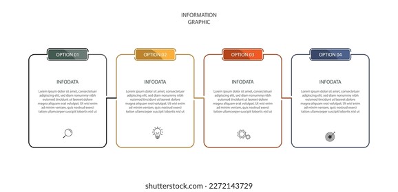 Modern design infographic template vector with four step concept. 