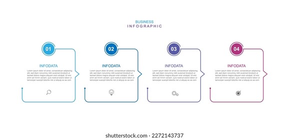 Modern design infographic template vector with four step concept. 