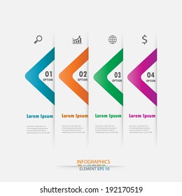 Modern design infographics template.  can be used for workflow layout / numbered banners / step up option / graphic or website layout vector 