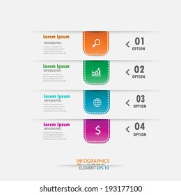 Modern design infographics template.  can be used for workflow layout / numbered banners / step up option / graphic or website layout vector 