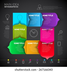 Modern Design infographics template - Main Idea concept
