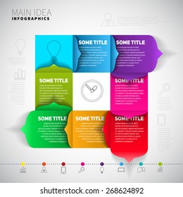 Modern Design infographics template - Main Idea concept