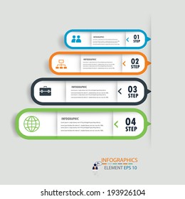 Modern design infographics template. vector can be used for workflow layout / numbered banners / step up option / graphic or website layout vector 