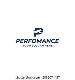 Diseño moderno diseño inicial diseño de logotipo de P PERFORMANCE