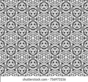 Modern Design for Interior Wallpaper. Seamless vector pattern with Floral Geometric Ornament