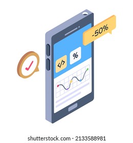 A modern design isometric icon of app coding is easy to use 


