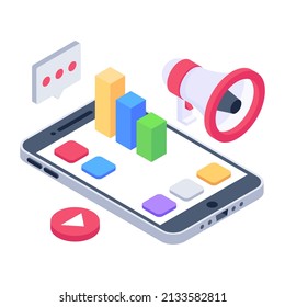 Ein modernes Design ist ein Icon für digitales Marketing ist einfach zu bedienen 


