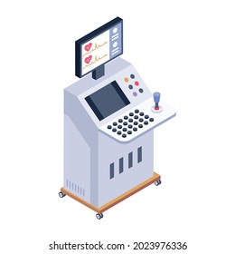 An Modern Design Isometric Icon Of Heart Rate Machine,