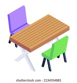 A Modern Design Isometric Icon Of Outdoor Sitting 

