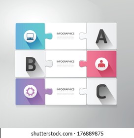 Modern Design jigsaw style infographic template vector