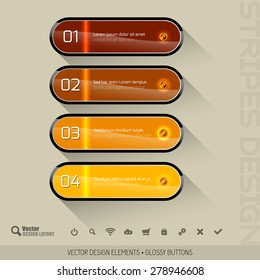 Modern design layout. Four glossy buttons. Vector elements.