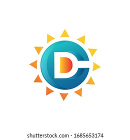 Letra moderna de diseño DC con color azul sobre el fondo blanco. Plantilla de diseño vectorial de letra DC. Imagen del vector EPS.8 EPS.10
